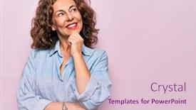  Presentation with denim - Audience pleasing presentation design consisting of middle-age-beautiful-woman-wearing backdrop and a lemonade colored foreground