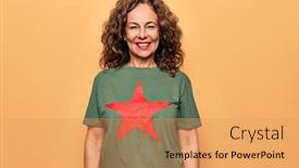  Presentation with communism - Beautiful slide set featuring middle-age-beautiful-woman-wearing backdrop and a yellow colored foreground