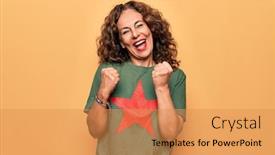  Presentation with communism - Slide set consisting of middle-age-beautiful-woman-wearing background and a gold colored foreground