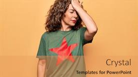  Presentation with communism - Presentation theme having middle-age-beautiful-woman-wearing background and a yellow colored foreground