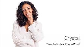  Presentation with thinking - Slides with middle-age-beautiful-woman-wearing background and a  colored foreground