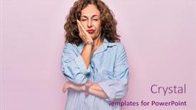  Presentation with depression - Beautiful PPT theme featuring middle-age-beautiful-woman-wearing backdrop and a lemonade colored foreground