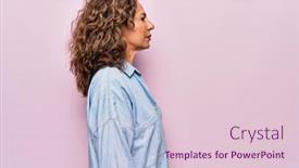  Presentation with denim - PPT layouts having middle-age-beautiful-woman-wearing background and a lemonade colored foreground