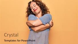  Presentation with self love - Amazing presentation theme having middle-age-beautiful-woman-wearing backdrop and a yellow colored foreground