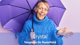  Presentation with achievement - Slide deck enhanced with middle-age-blonde-woman-holding background and a teal colored foreground