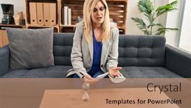  Presentation with psychology - Theme consisting of middle-age-blonde-woman-psychologist background and a coral colored foreground