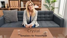  Presentation with psychology - Presentation theme consisting of middle-age-blonde-woman-psychologist background and a coral colored foreground