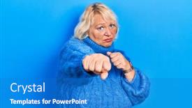  Presentation with violence woman - Slide deck featuring middle-age-blonde-woman-wearing background and a teal colored foreground