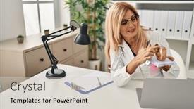  Presentation with fetus - Slide deck with middle-age-blonde-woman-wearing background and a light gray colored foreground