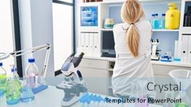  Presentation with self love - PPT theme with middle-age-blonde-woman-working background and a light blue colored foreground