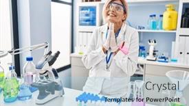  Presentation with forgiveness - Presentation having middle-age-blonde-woman-working background and a light blue colored foreground