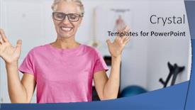  Presentation with recovery - Slides with middle-age-blonde-woman background and a light gray colored foreground