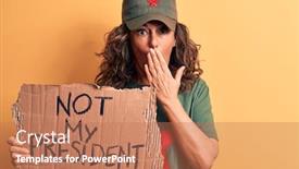  Presentation with communist - Amazing slide deck having middle-age-brunette-communist-woman backdrop and a coral colored foreground