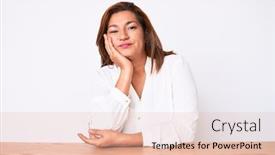  Presentation with business casual - Slide deck with middle-age-brunette-hispanic-business background and a lemonade colored foreground