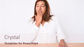  Presentation with business casual - Cool new theme with middle-age-brunette-hispanic-business backdrop and a lemonade colored foreground