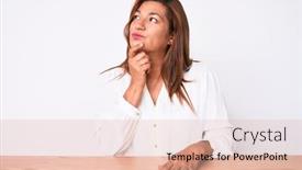  Presentation with business casual - PPT layouts with middle-age-brunette-hispanic-business background and a lemonade colored foreground