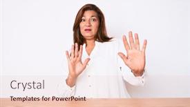  Presentation with business casual - Audience pleasing PPT layouts consisting of middle-age-brunette-hispanic-business backdrop and a lemonade colored foreground