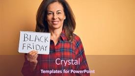  Presentation with friday - Slides featuring middle-age-brunette-woman-holding background and a tawny brown colored foreground