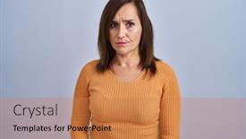  Presentation with negative - Slide deck enhanced with middle-age-brunette-woman-standing background and a gold colored foreground