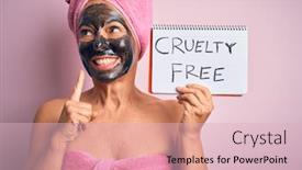  Presentation with face mask - Theme with middle-age-brunette-woman-wearing background and a lemonade colored foreground