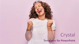  Presentation with princess - Colorful PPT theme enhanced with middle-age-brunette-woman-wearing backdrop and a lemonade colored foreground