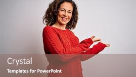  Presentation with natural - Slides with middle-age-brunette-woman-wearing background and a violet colored foreground