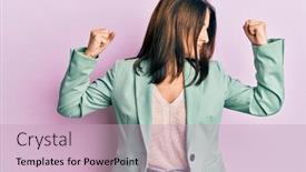  Presentation with army fitness - Beautiful slide deck featuring middle-age-brunette-woman-wearing backdrop and a soft green colored foreground