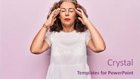  Presentation with princess - PPT theme having middle-age-brunette-woman-wearing background and a lemonade colored foreground