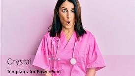  Presentation with fear - Beautiful slide deck featuring middle-age-brunette-woman-wearing backdrop and a lemonade colored foreground