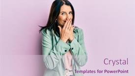  Presentation with scandal - Amazing slide deck having middle-age-brunette-woman-wearing backdrop and a lemonade colored foreground