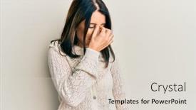  Presentation with frustration - Cool new slides with middle-age-brunette-woman-wearing backdrop and a lemonade colored foreground