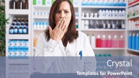  Presentation with sleepiness - Presentation featuring middle-age-brunette-woman-working background and a  colored foreground