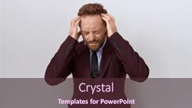  Presentation with migraine - Presentation theme featuring middle-age-business-man background and a tawny brown colored foreground