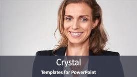  Presentation with studio - PPT theme consisting of middle age business woman background and a dark gray colored foreground