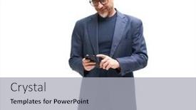  Presentation with business casual - PPT layouts featuring middle-age-businessman-in-business background and a light gray colored foreground