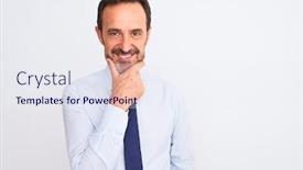  Presentation with elegant - Slide deck consisting of middle-age-businessman-wearing-elegant background and a sky blue colored foreground