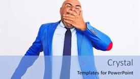  Presentation with sleepiness - Amazing theme having middle-age-businessman-wearing-suit backdrop and a light blue colored foreground