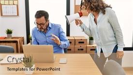  Presentation with angry - Presentation featuring middle-age-businesswoman-angry background and a coral colored foreground