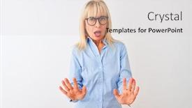  Presentation with forbidden - Slide deck having moving away hands palms showing background and a lemonade colored foreground