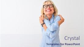  Presentation with self love - Presentation theme consisting of middle-age-businesswoman-wearing-elegant background and a lemonade colored foreground