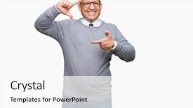  Presentation with bussines - Theme consisting of middle age bussines arab man background and a  colored foreground