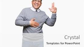  Presentation with bussines - Presentation consisting of middle age bussines arab man wearing glasses over isolated background swearing with hand on chest and fingers making a loyalty promise oath background and a white colored foreground