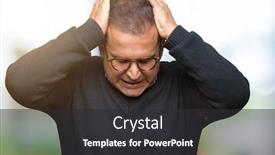  Presentation with bussines - Colorful slide set enhanced with middle age bussines arab man wearing glasses over isolated background suffering from headache desperate and stressed because pain and migraine hands on head backdrop and a dark gray colored foreground