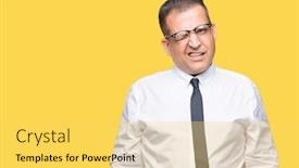  Presentation with bussines - PPT theme consisting of middle age bussines arab man wearing glasses over isolated background winking looking at the camera with sexy expression cheerful and happy face background and a yellow colored foreground