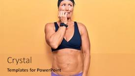  Presentation with nails - Amazing PPT layouts having middle-age-caucasian-blonde-woman backdrop and a coral colored foreground