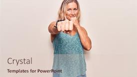  Presentation with violence - Beautiful theme featuring middle-age-caucasian-blonde-woman backdrop and a lemonade colored foreground