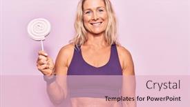  Presentation with sugar - Presentation with middle-age-caucasian-blonde-woman background and a lemonade colored foreground