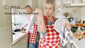  Presentation with hand washing - Slide deck featuring middle-age-caucasian-couple-wearing background and a  colored foreground