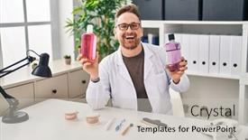  Presentation with breath - Slides consisting of middle-age-caucasian-dentist-man background and a light gray colored foreground