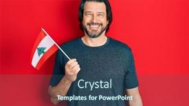  Presentation with confident - Presentation enhanced with middle-age-caucasian-man-holding background and a ocean colored foreground